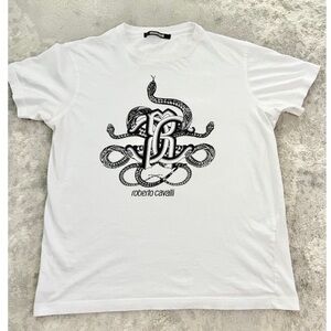 Roberto Cavalli T Shirt Snakes Gothic Flocked Men’s Size Large